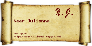 Neer Julianna névjegykártya